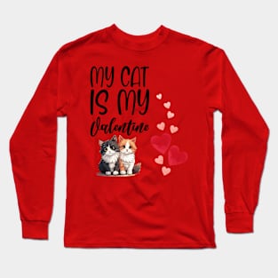 Valentine's Day Cat Long Sleeve T-Shirt